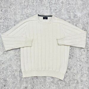 Vintage Nautica Cable Knit Sweater Cream Grandpa Ribbed Crewneck
